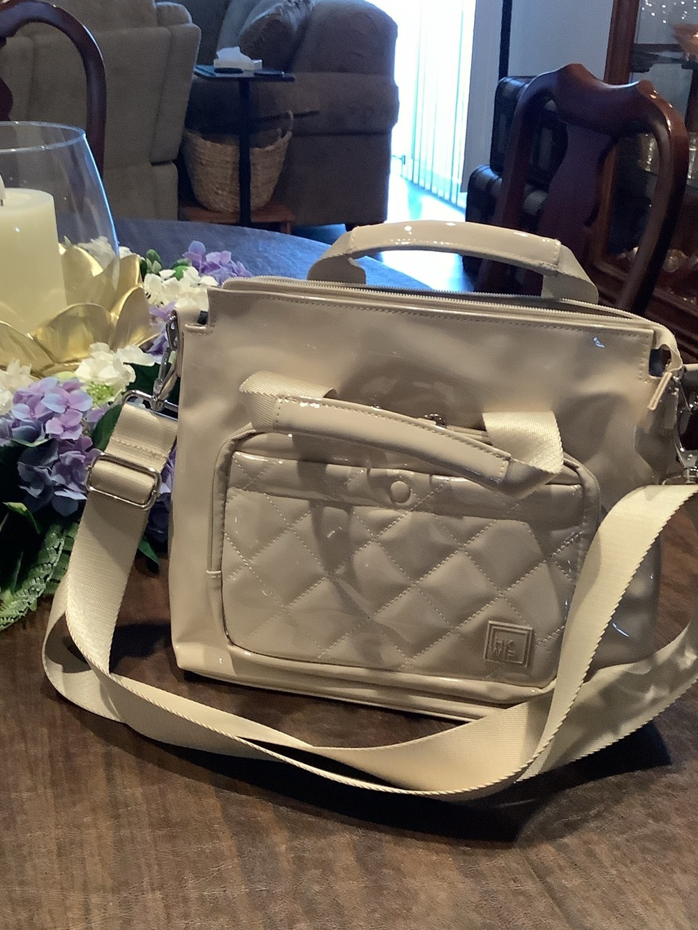 IHKWIP Quilted Cream Crossbody Tote Bag - Versatile Women’s Handbag never used